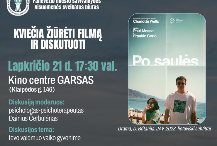 Kviečiame lapkričio 21 dieną, 17.30 val. pasižiūrėti kino filmą „Po saulės“ Kino centre Garsas