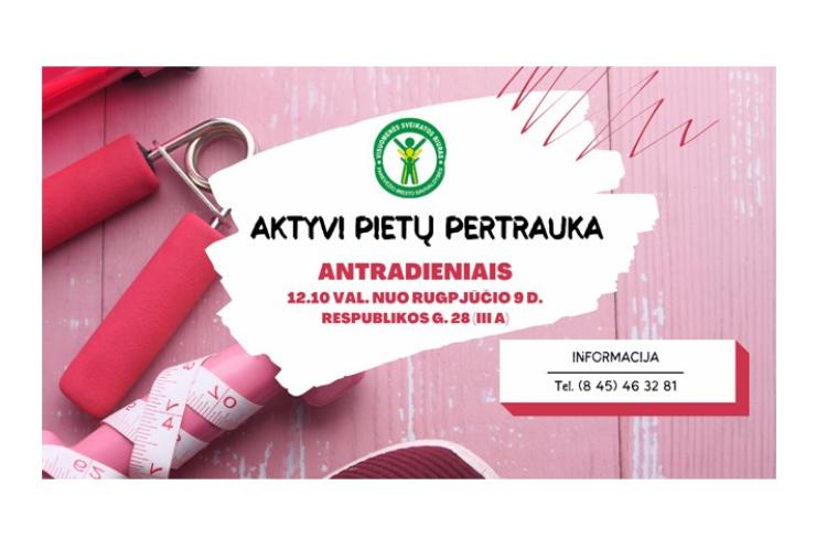 Nemokami fizinio aktyvumo užsiėmimai „Aktyvi pietų pertrauka“